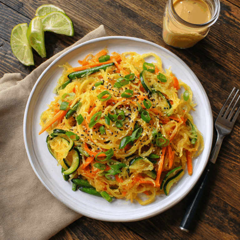 Spaghetti Squash Pad Thai with Sunflower Seed Sauce
