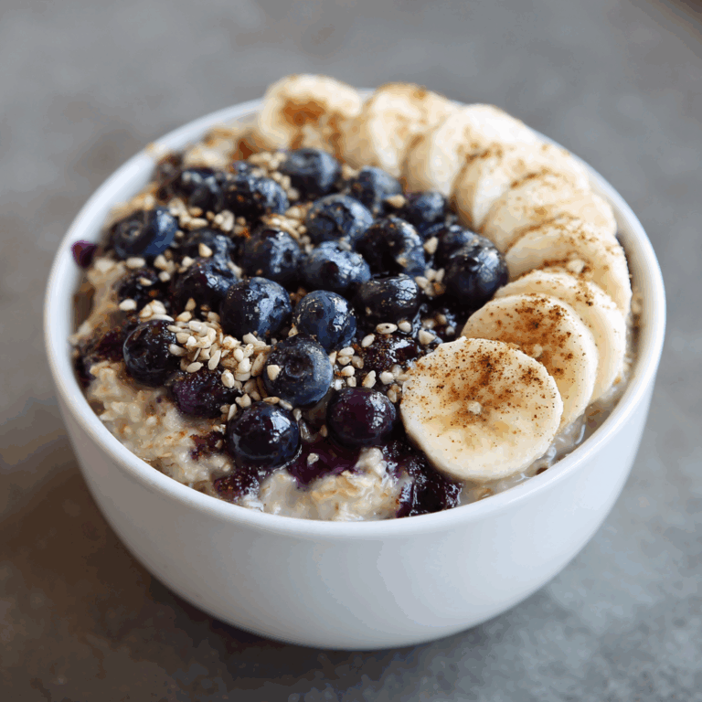 Oatmeal with Blueberries & Flax