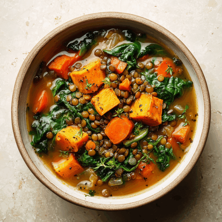 Roasted Sweet Potato & Lentil Stew - Anti Inflammatory