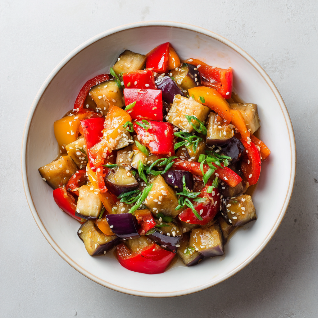Eggplant & Bell Pepper Stir-Fry – Low FODMAP