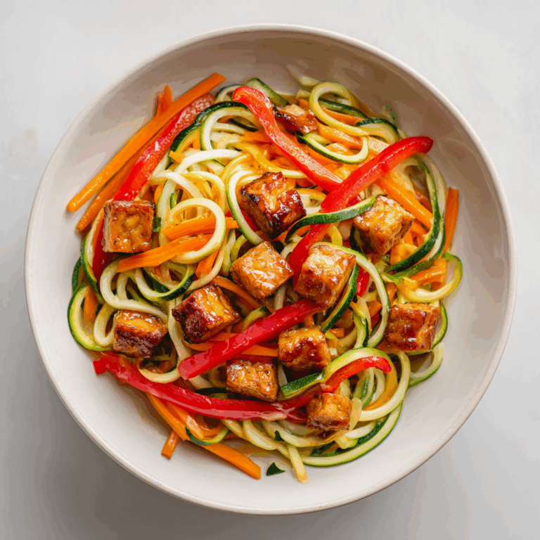 Zucchini Noodle Stir-Fry with Tempeh - PCOS