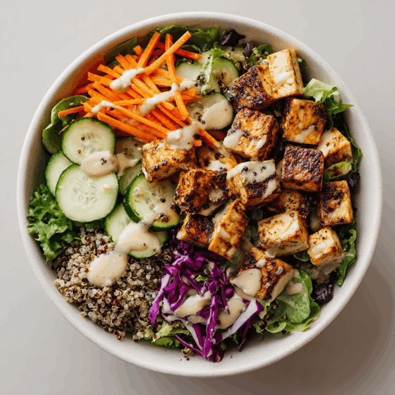 Grilled Tofu & Quinoa Salad with Sesame Dressing - Hormone Balancing
